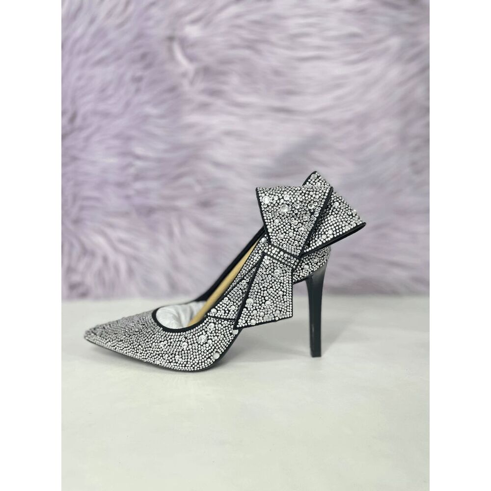 INC International Concepts Women's Silvee Bow Pumps - Black Bling 5.5M - Picture 4 of 7
